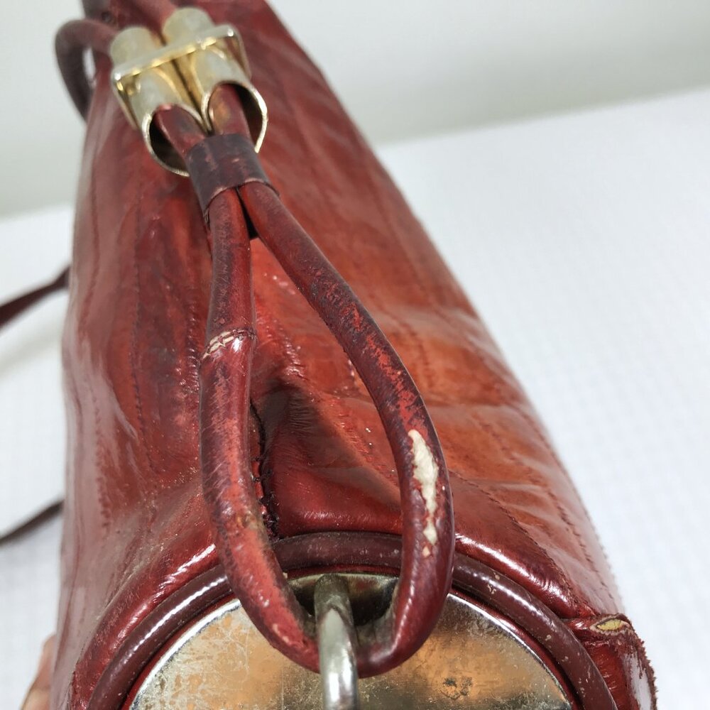 Vintage Oxblood Eelskin Shoulder Bag Korea - Picture 15 of 16